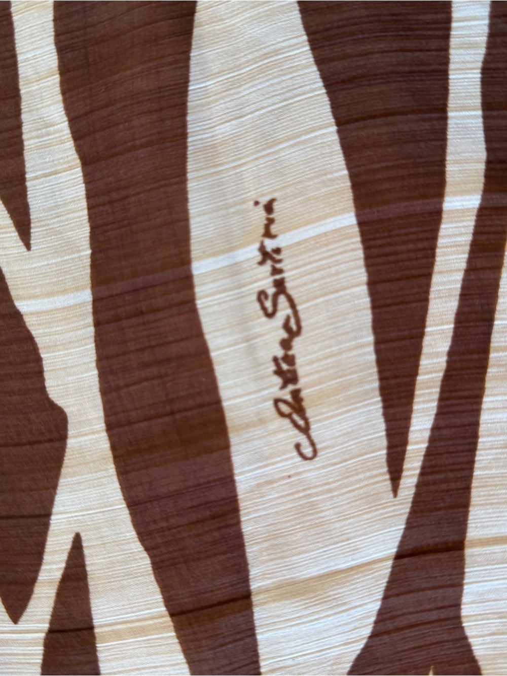 Antica Sartoria Brown & Cream Zebra-Print Wrap Scarf